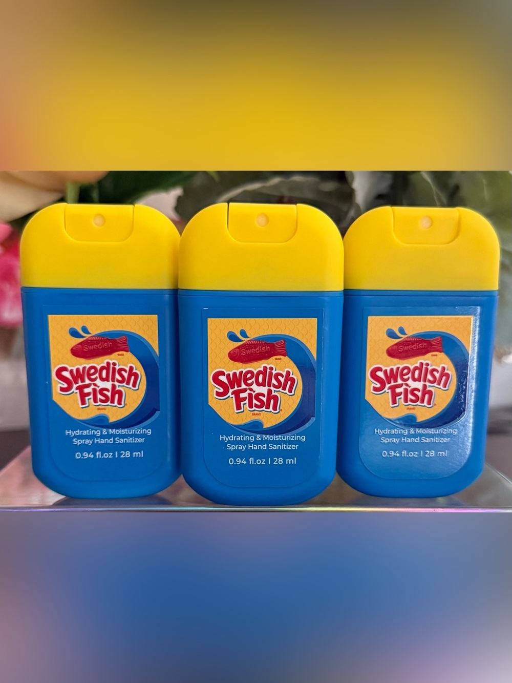 🆕🫧 SWEDISH FISH SCENTED LIMITED EDITION 3-PIECE HAND SANITIZER SET. BRAND NEW.